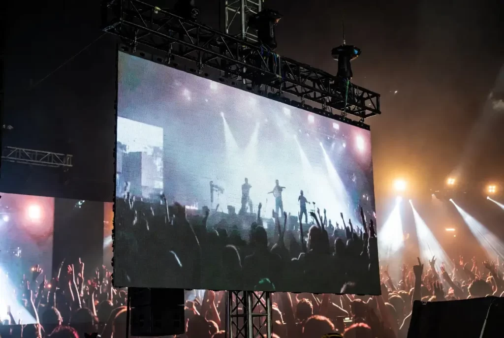 Micro COB LED rental screen at event 2026