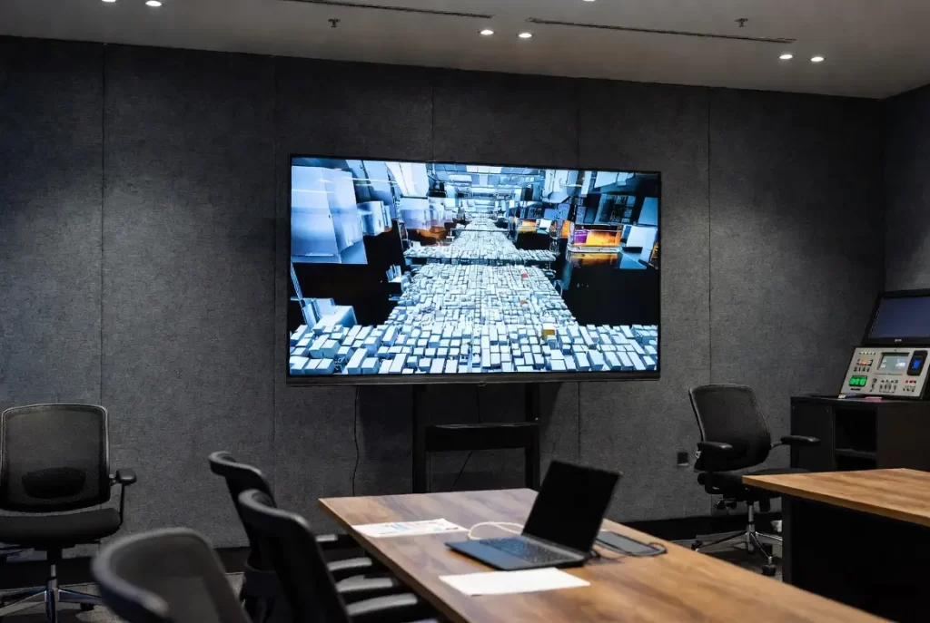 Micro COB LED display in conference room 2026