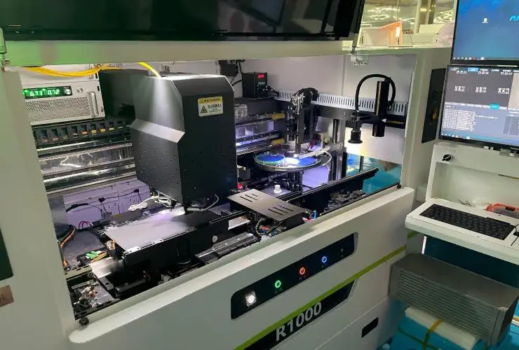 Close-up view of Leye Display LED display automated assembly line