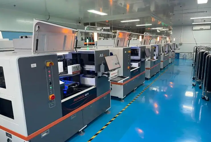 Leye Display LED display production line overview showing modern manufacturing facility