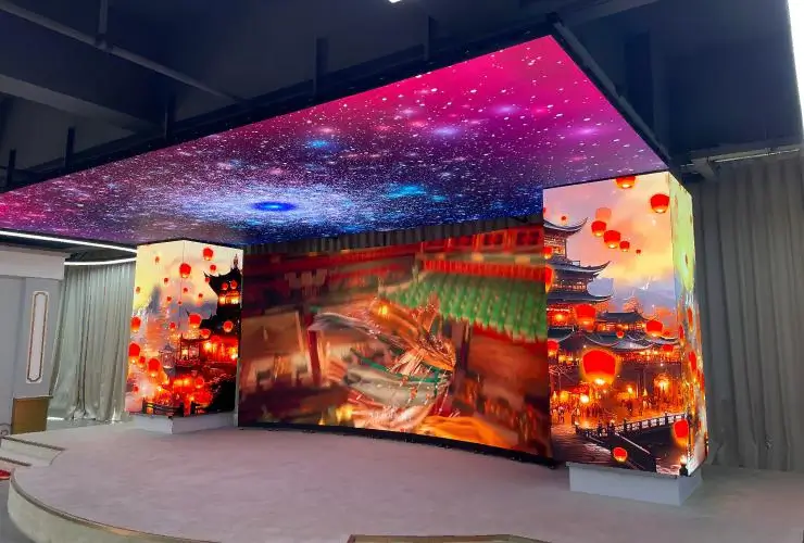 Leye Display LED video wall products displayed in showroom