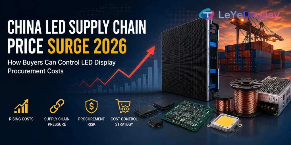 China LED supply chain price surge 2026 affecting LED display manufacturing procurement costs and raw material pricing