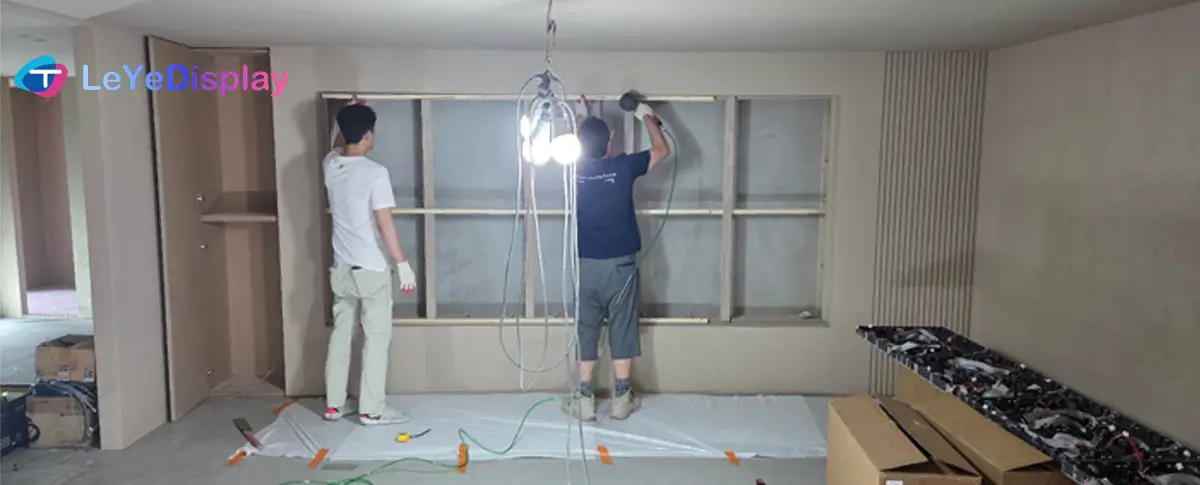 meeting room led display frame installation