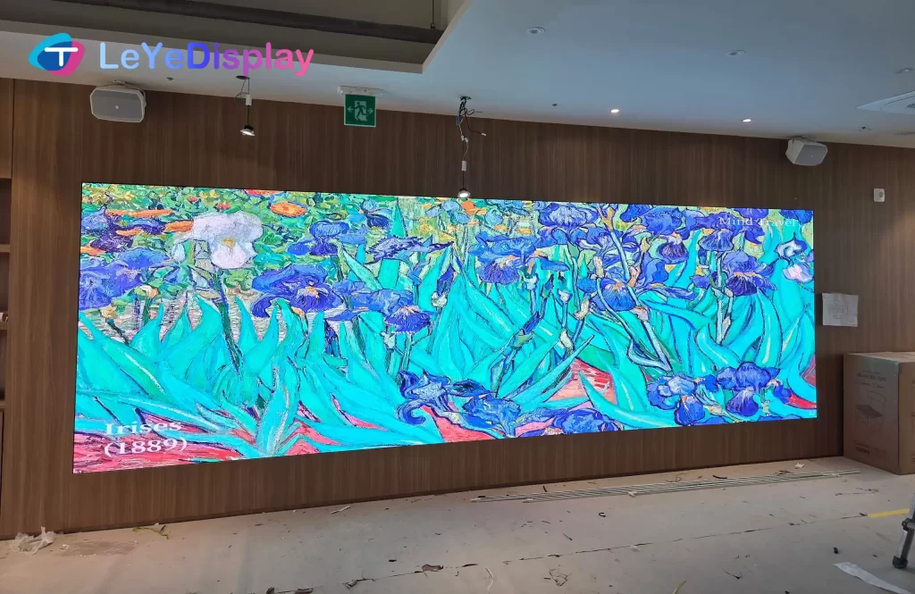 Completed corporate Meeting Room LED Display project with fine-pitch COB LED wall