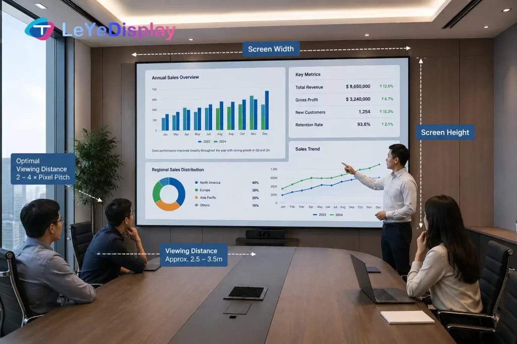 Choosing the right screen size for a Meeting Room LED Display