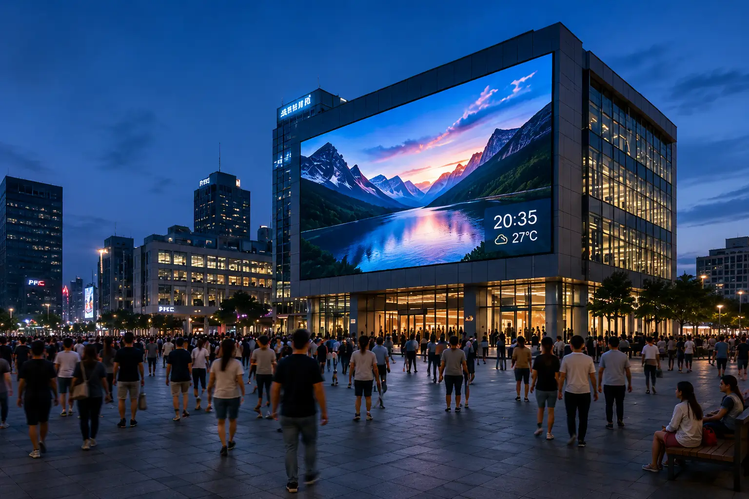 Outdoor LED display for public plaza and landmark visual communication