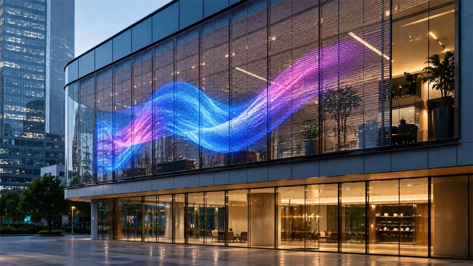 tqk transparent led screen architectural application