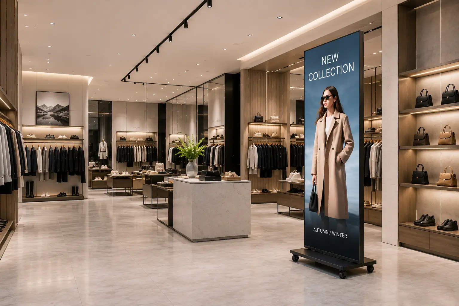 tqm led poster flexible mobility retail display