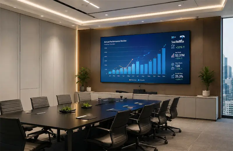 ultra thin led video wall meeting room