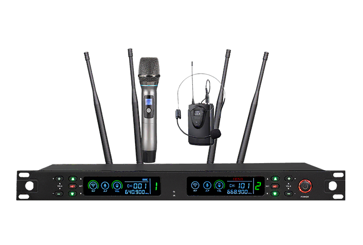 LY-SU202B handheld and headset wireless microphone system
