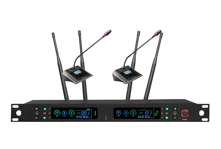 LY-SU202E dual gooseneck wireless microphone system